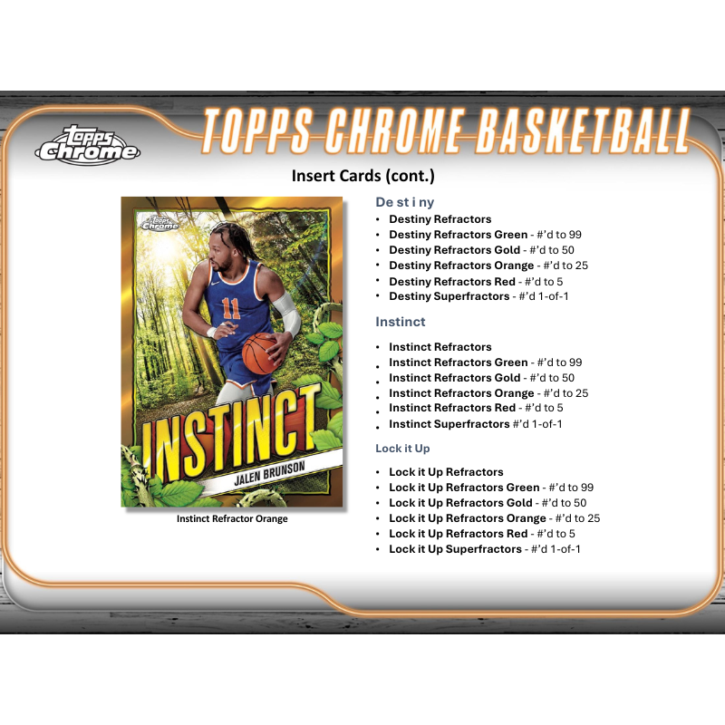 2024/25 Topps Chrome Basketball Hobby 12 Box Case